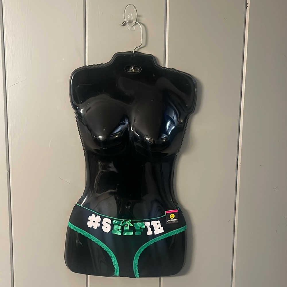 NWT Joe Boxer Bikini Panty #selfie Black Green Whimsical Hipster Festival Grunge